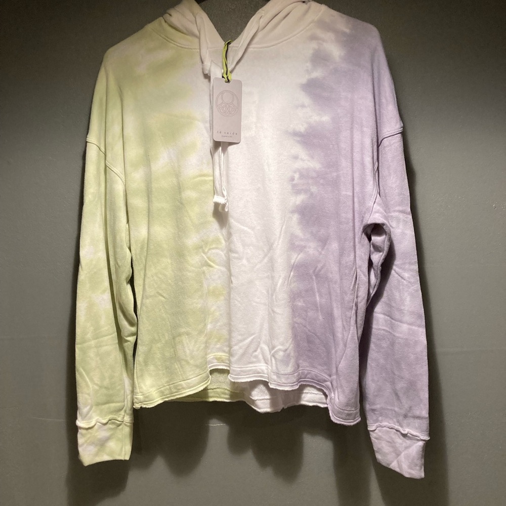 Te verde nwt tie die pullover hoodie size medium